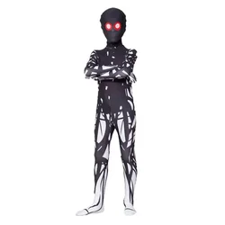 Child RedEyed Tree Demon Role Play Costume Printed Zipper Scary Mask Bodysuit Child Mardi Gras Day Performance Costume
