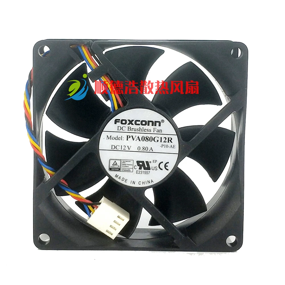 For Foxconn PVA080G12R New genuine 8025 8cm 80x80x25mm fan 3wires 4wires speed regulation pva080g12r 12V 0.80a