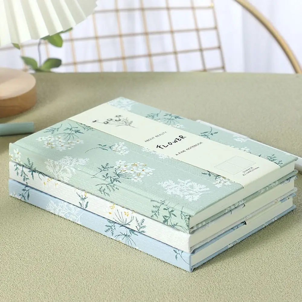 Durable Stylish A5 Cloth Notebook Fabric Cover Compact Embroidered Notebook Thick Morandi A5 Hand Ledger Office