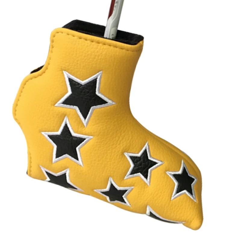 Star Pattern Golf Iron Head Cover Thick PU Leather Golf Head Cover Replacement Headcover Protective Cover Easy to Use