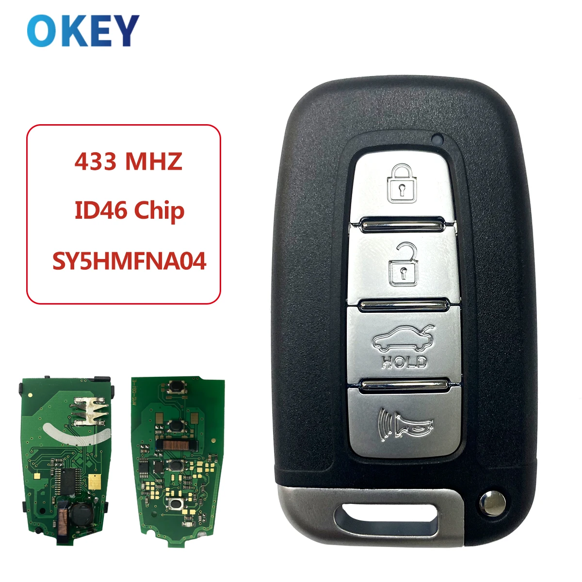 Okey 433Mhz Remote Car Key  For Hyundai I30 IX35 Sonata Genesis Veloster Equus Tucson Kia Forte Rio Sorento FCCID: SY5HMFNA04