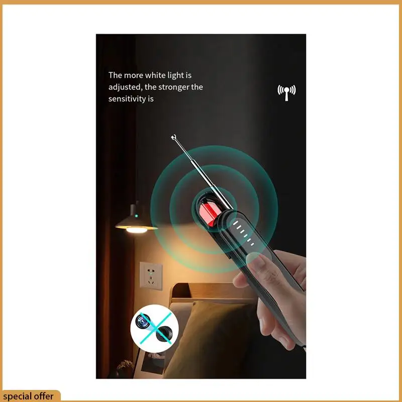 

A68Z Portable LED RF Wireless High Sensitivity Anti- Cameras Finder For Listening & Surveillance Devices