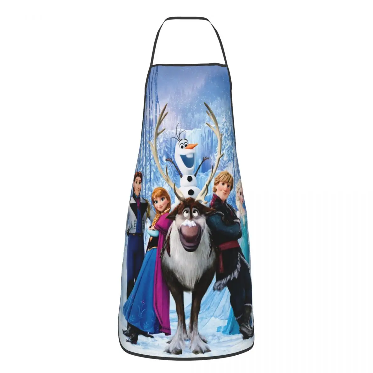 Custom Frozen Princess Bib Apron Women Men Unisex Kitchen Chef Anna And Elsa Tablier Cuisine for Cooking Baking Gardening