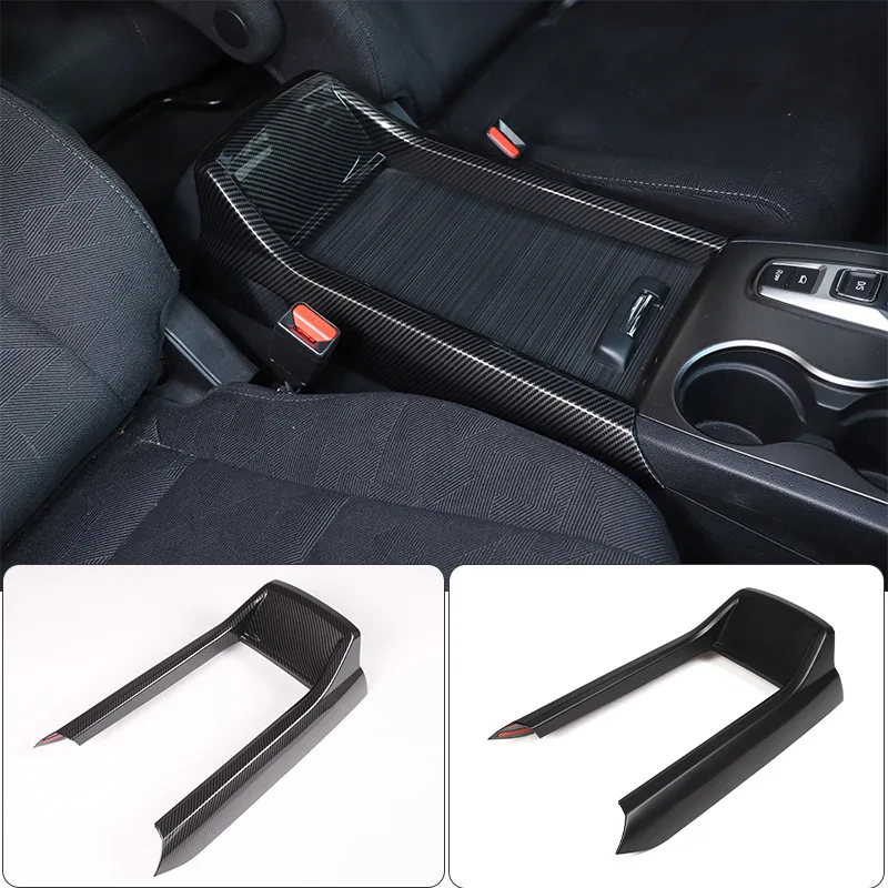 For Honda Pilot 2015-2022ABS Carbon Fiber/Matte Black Car Armrest Box Decorative Frame Decorative Strip Car Interior Accessories