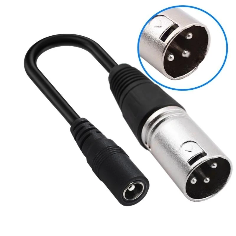 Spina convertitore adattatore CC 5,5 mm * 2,1 mm femmina a XLR 3 pin 5,5 * 2,5 mm 8,0x1,6 mm connettore adattatore