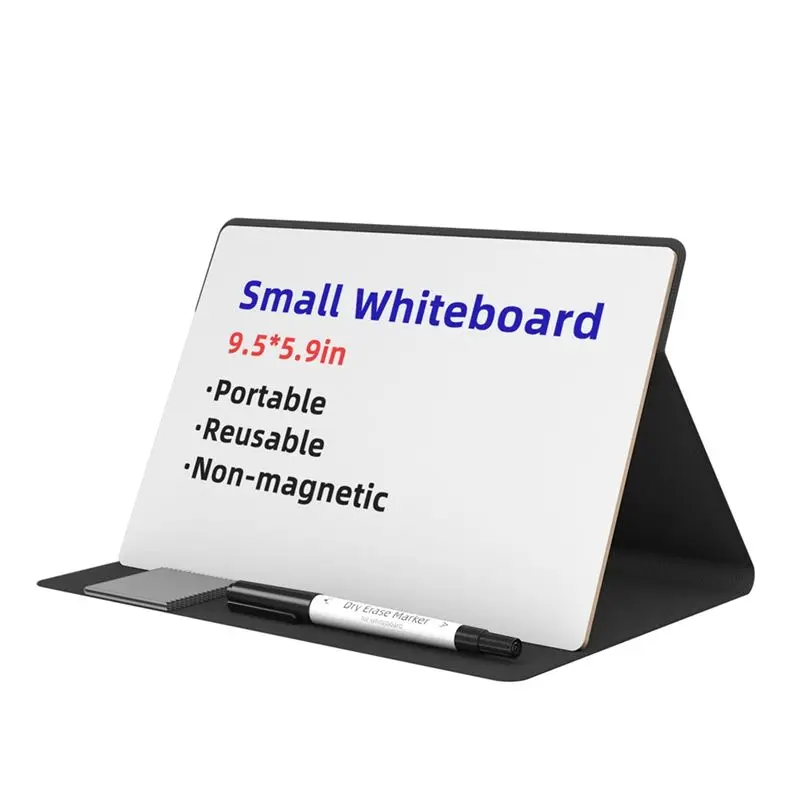 QWE-Portable Small Whiteboard, Reusable Mini Magnet Dry Erase Board With Marker Wipe Cloth Magnetic Dry Erase Board