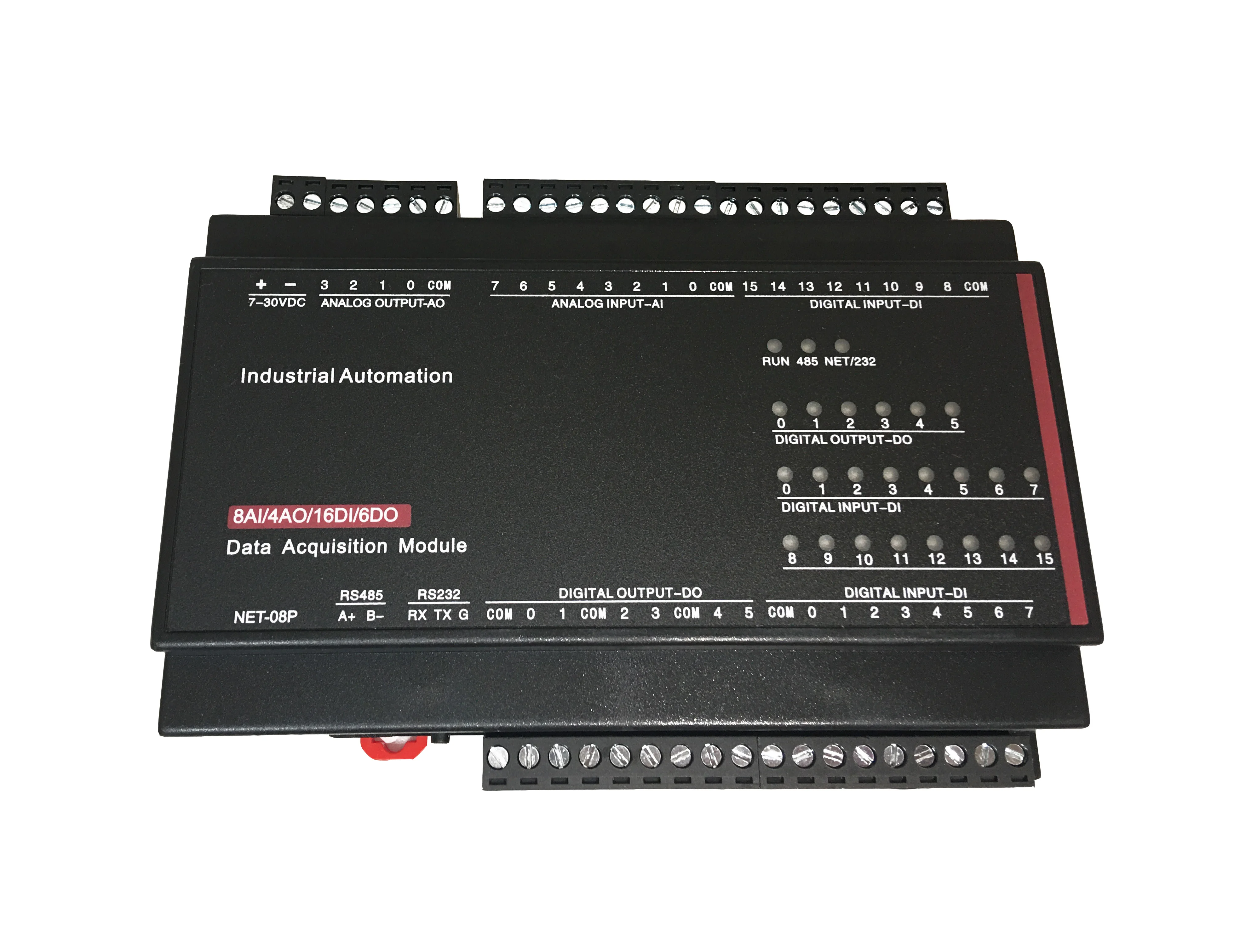 

8 AI 4 AO 16 DI 6 DO Analog Digital Input Relay Output RS232 RS485 Modbus RTU DIN Rail Remote IO Module Controller RTU-246s-A