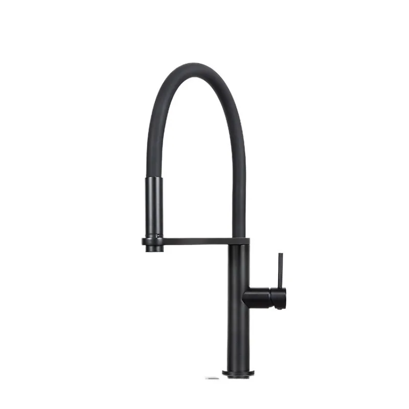 

Minimalist kitchen faucet, nozzle can be taken out to clean the surroundings, black matte, hot and cold, rotatable