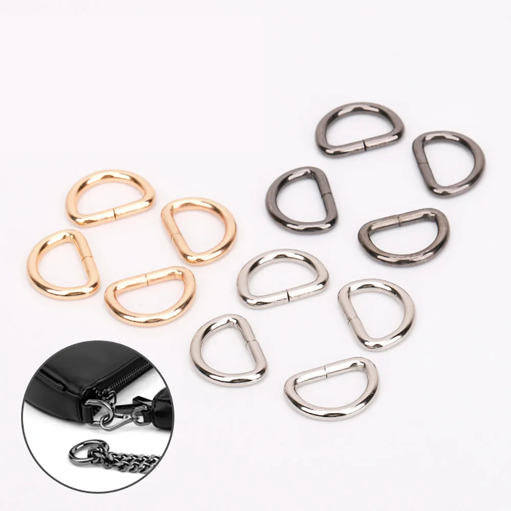 Non-Welded Semicircle D Rings 1.0-2.5cm Adjustable Webbing Harness Buckles 10 Pack Handbag DIY Hardware Luggage Strap Components