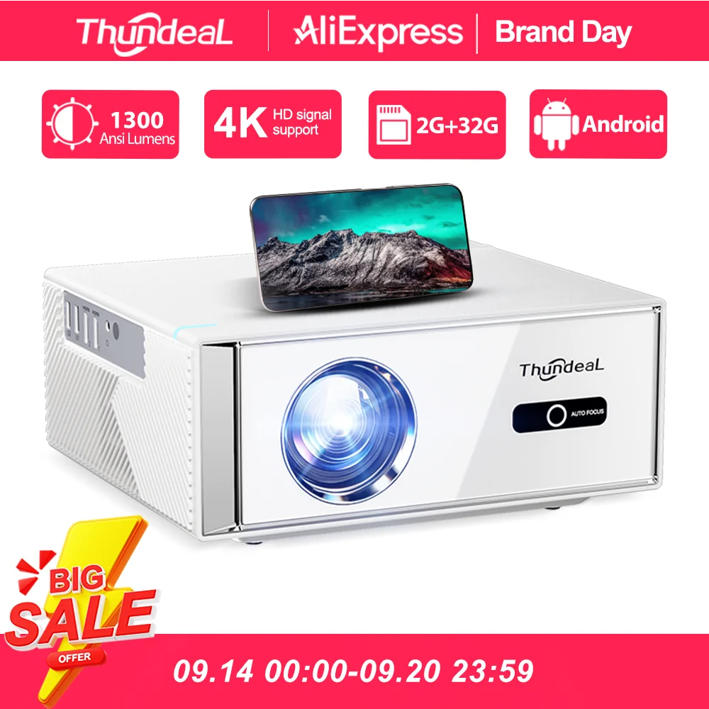 ThundeaL TD95W Android Projector Full HD 1080P WiFi 2K 4K Home Cinema Portable Smart TV Video Movie Meeting Led TD95 Projecter