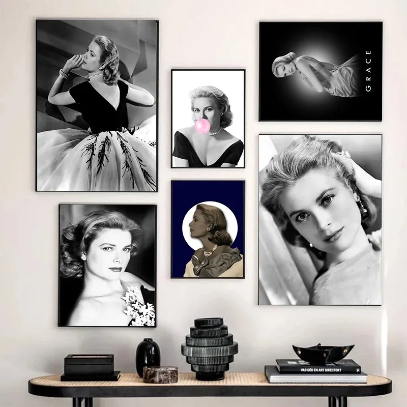 Actress Grace Kelly Vintage Poster Print Canvas Painting Wall Art Picture Restaurant Living Room Bedroom Cafe Office Home Decor