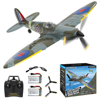 Volantex 761-12 Spitfire Fighter,  2.4G 400mm Wing Span Remote Control Aircraft, RTR One Stunt, Gift for Adults and Children