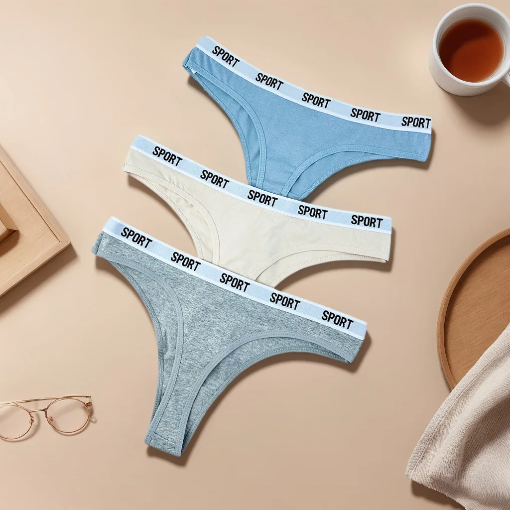 Cross border tback seamless foreign trade women's pure cotton thong, low waist women's underwear, European and American sports T