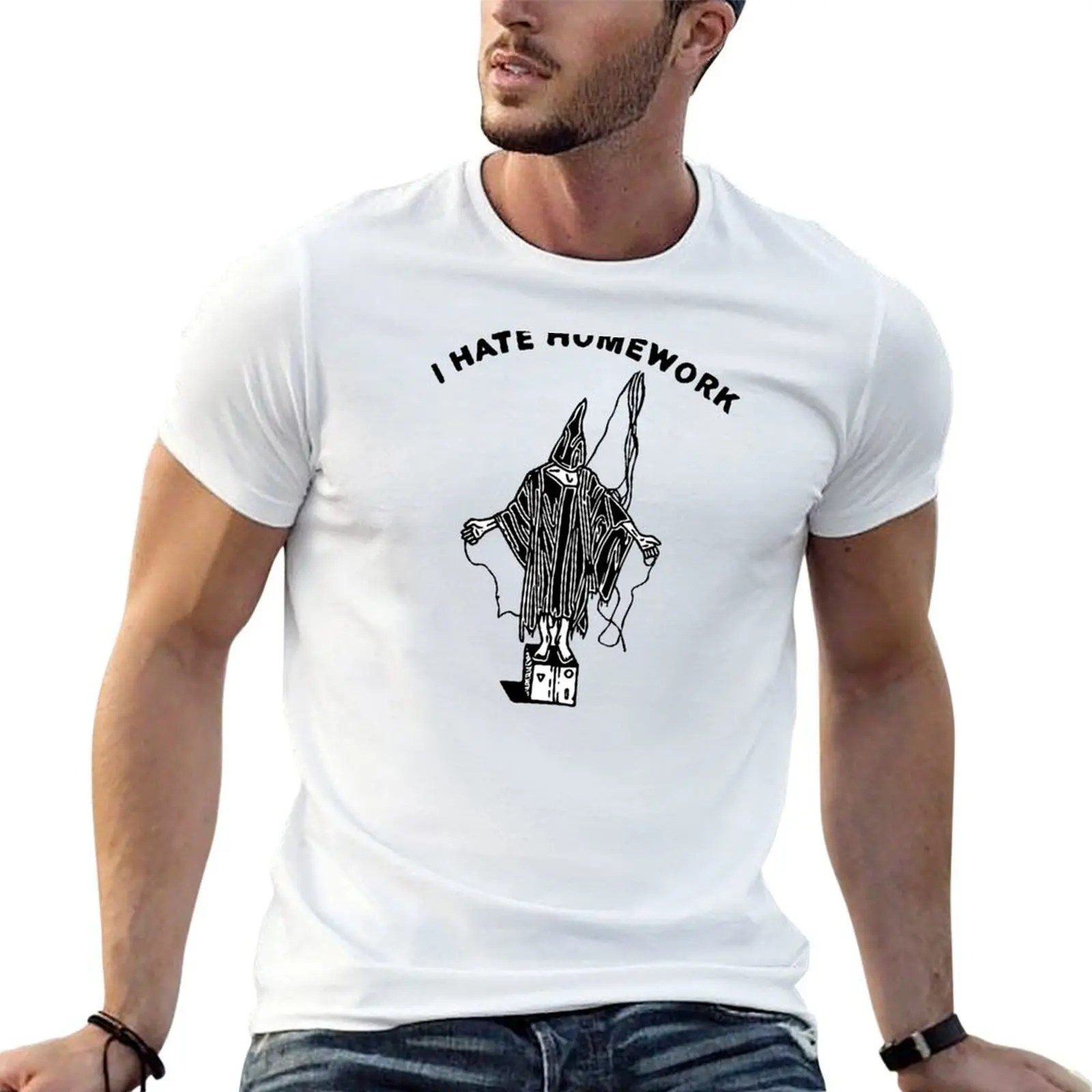 i hate homework T-Shirt Breathable Basic Cotton T-Shirt