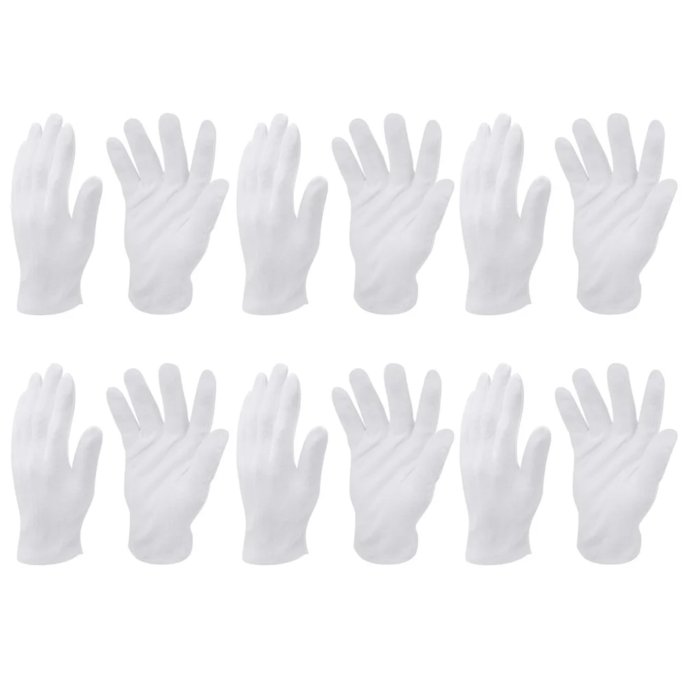 

10Pairs Protective Cotton Gloves Industrial Labor Gardening Jewelry Inspection Comfortable Wear White Xl Etiquette