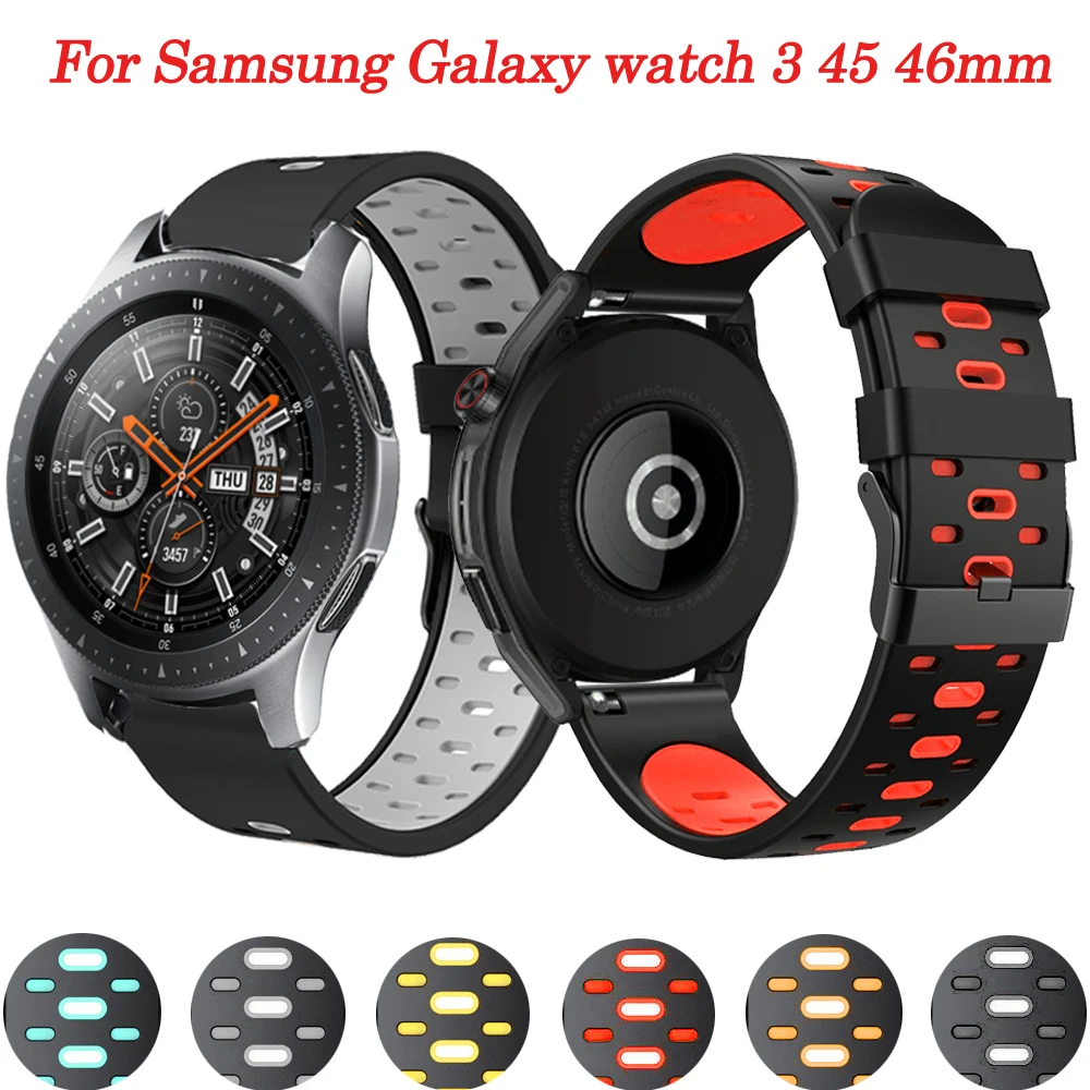 

Silicones Sport Smartwatch Band Strap Band 22mm For Samsung Galaxy Watch 3 45 46mm/Gear S3 Frontier Wristbands Bracelet Correa