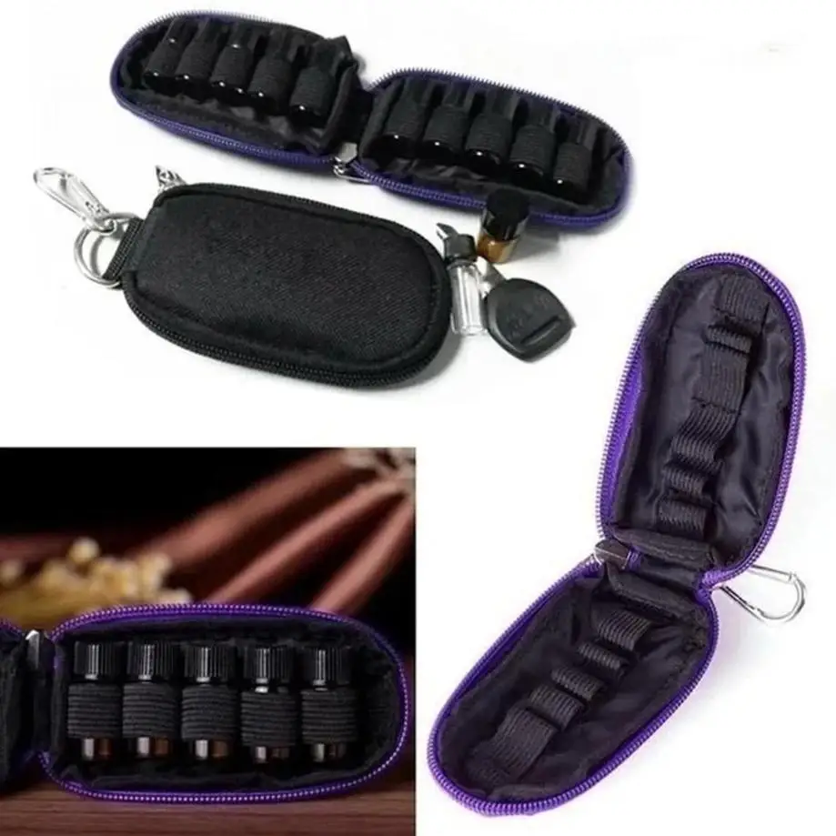1 Pcs 10-Bottle Essential Oil Case Protects For 15ml/10ml/5ml Rollers Essential Oils Bag Travel Carrying Storag