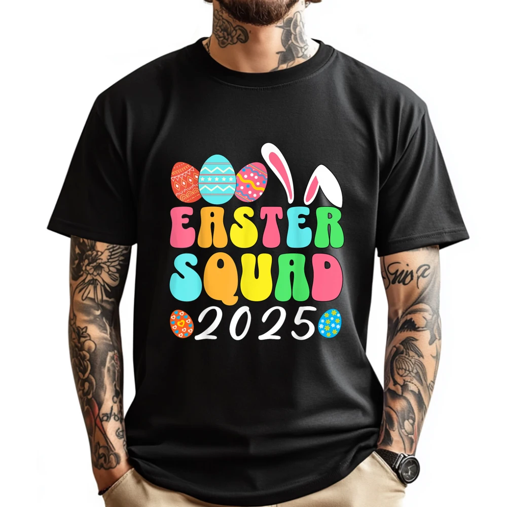 

Egg Hunting Matching Group Easter Squad Graphic Tees Christmas Cool Camisas Basicas Hombre Adult T Shirt Man T-shirt Vaporwave