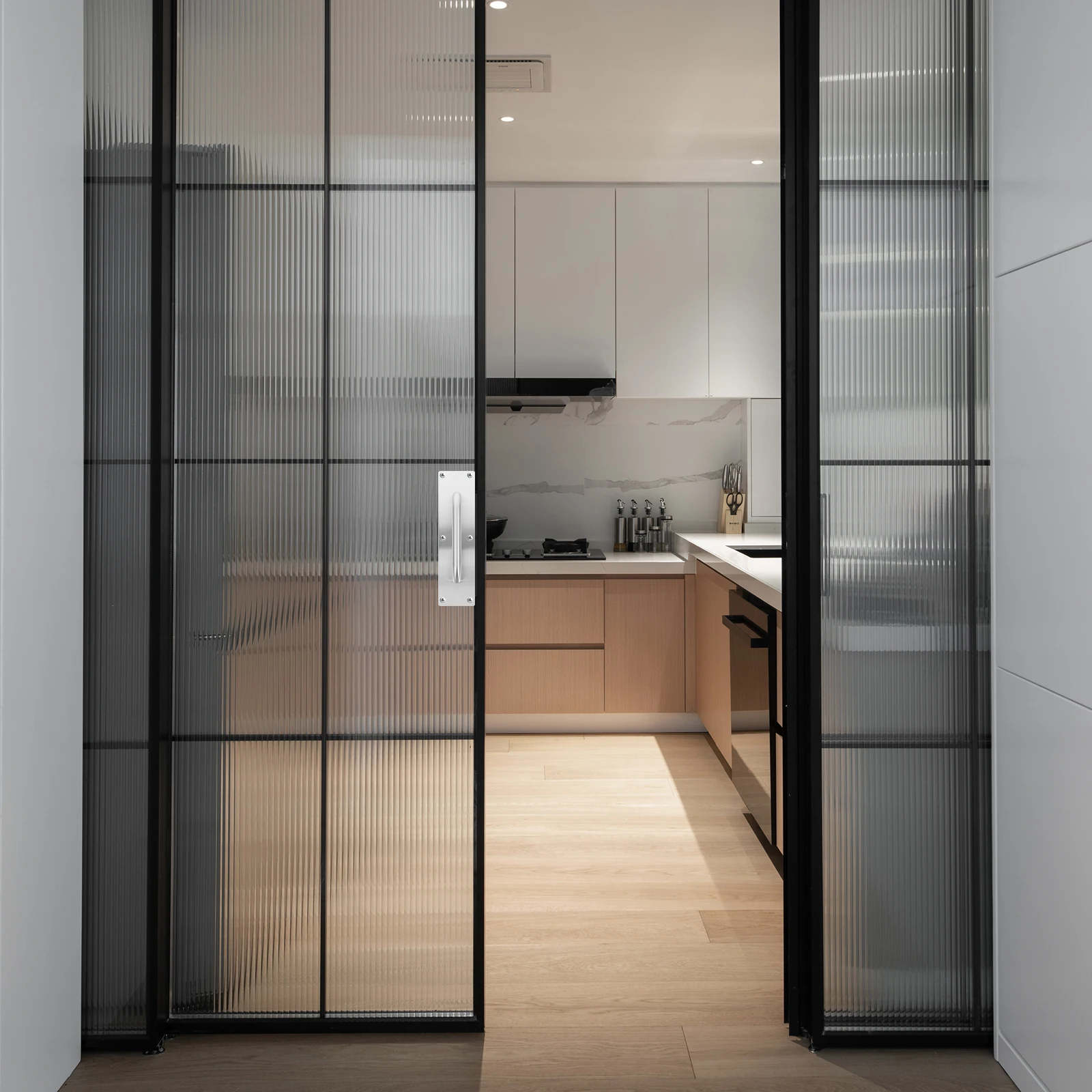 

2pcs Push Pull Door Handle Stainless Steel Surface Mounted Closet Cabinet Long Handles Sliding Barn Doors Hardware