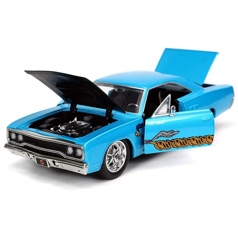 

Jada 1:24 Plymouth Roadrunner Coyote Doll Diecast Model Car Alloy Car Model Toy Static Display Classic Animation Collection