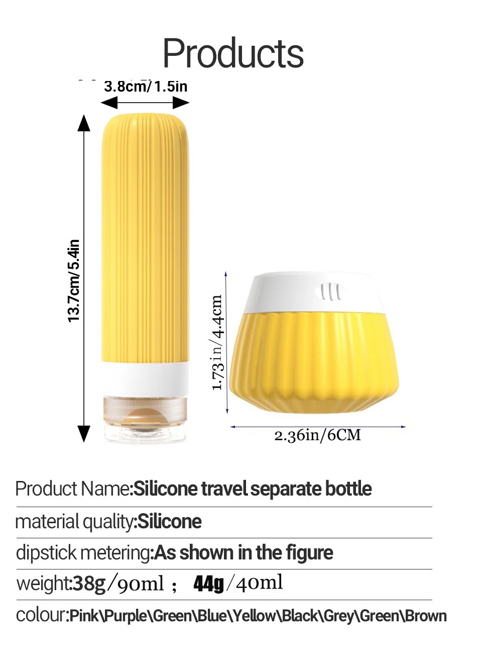 Travel Bottles for Toiletries TSA Approved 3oz Travel Containers, Leak Proof Silicone Squeezable Cream Jars with Clear Bag