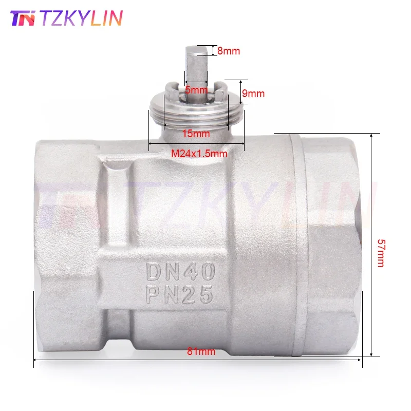 

DN40 Motorized Stainless Steel Ball Valve Body Electric Thread Ball Valve Body Internal Thread 1-1/2"