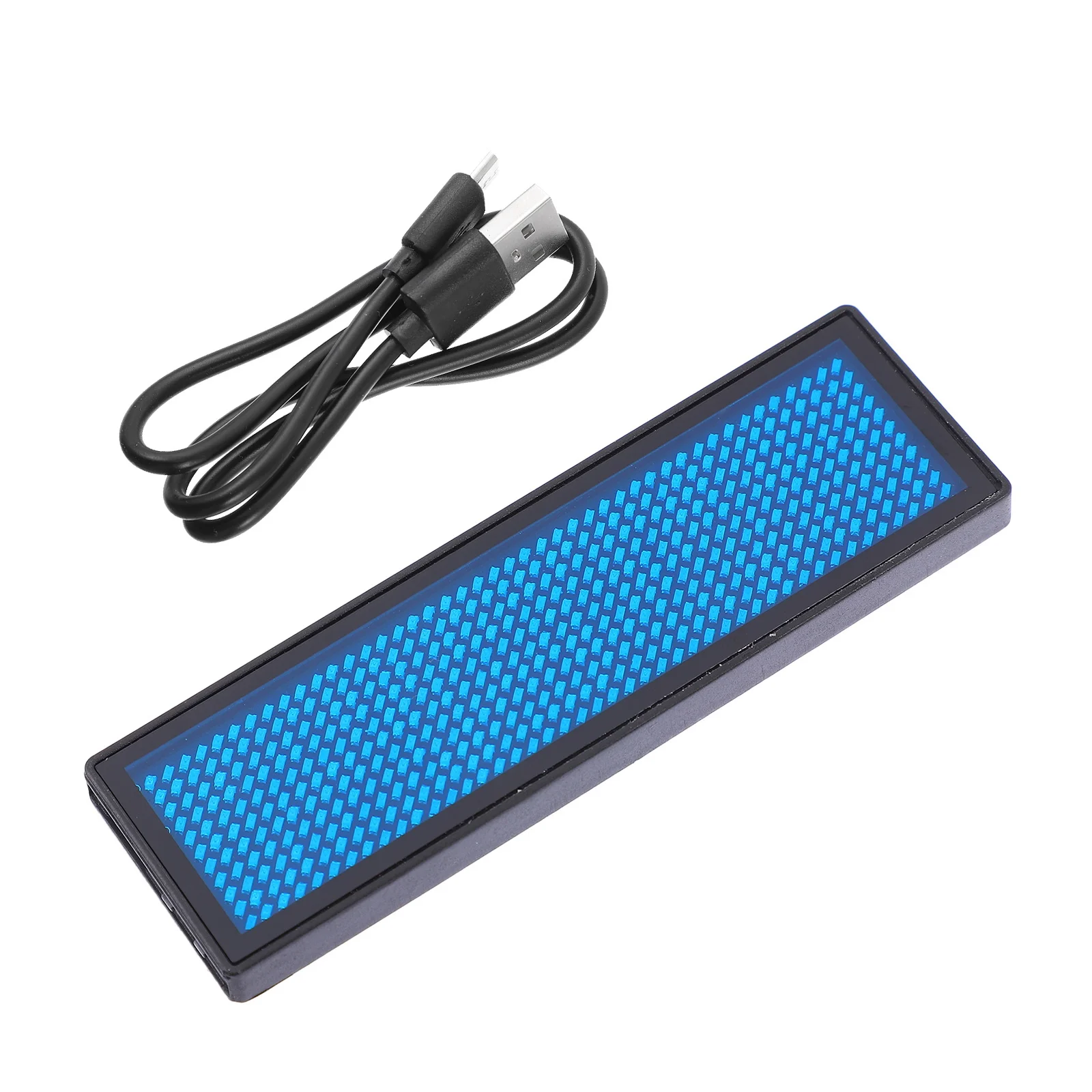 LED-Namensschild, wiederaufladbar, 300 mAh, blaues Etikett für Messe, Party, Hotel, Scrollen, Nachricht, programmierbare Digitalanzeige