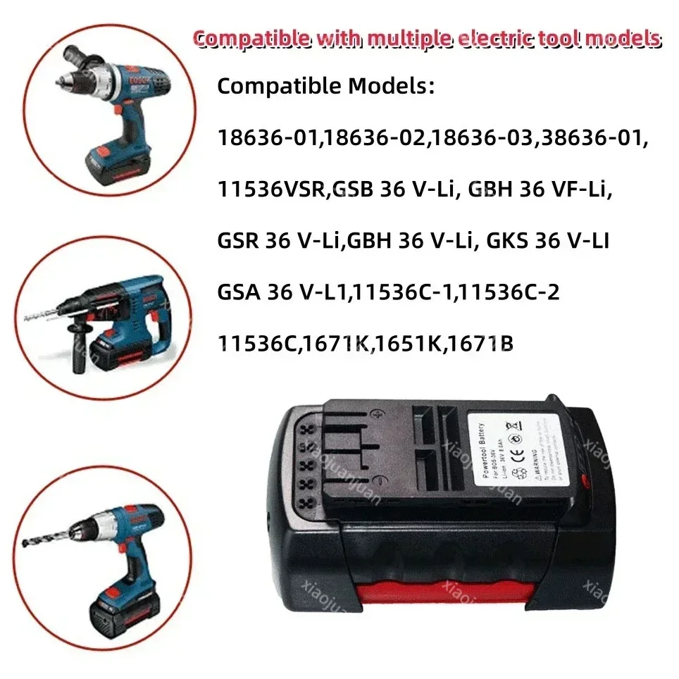 BAT836 Replacement for Bosch 36V 6.0 Ah Li-ion Battery BAT810 BAT840 D70 771 (A) 2607336004 2607336107 2607336108 1600Z003C