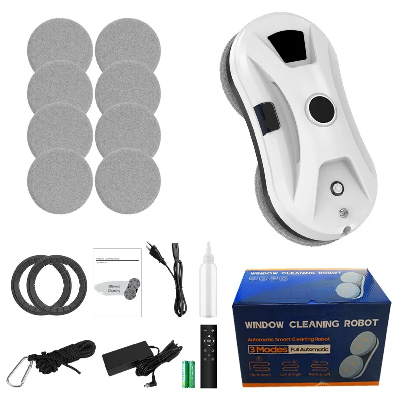 High-End W14S 3.75A 90W Electric Window Cleaning Machine 10 Cloths Water Spray Version 10 Source Factory Household Robot
