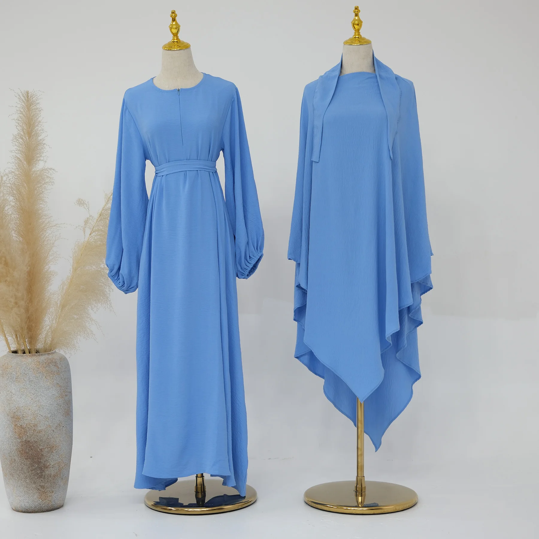 

Muslim Fashion Abaya Vintage Dubai-Style Abaya Dress for Autumn Gusset Sleeve Anti-Static Made Polyester Sizes for Women