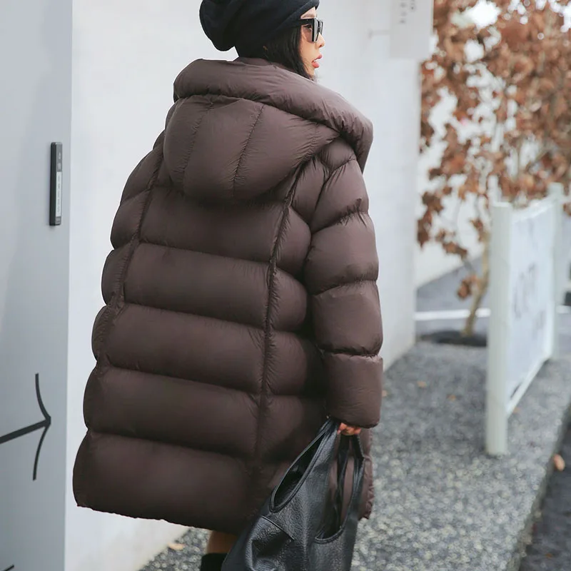 Winter Warm Capuchon Witte Eendendons Zeer Pluizige Vrouwen Donsjack 2025, Nieuwe Hoogwaardige Dikker Leisure Vrouwen Donsjack H502