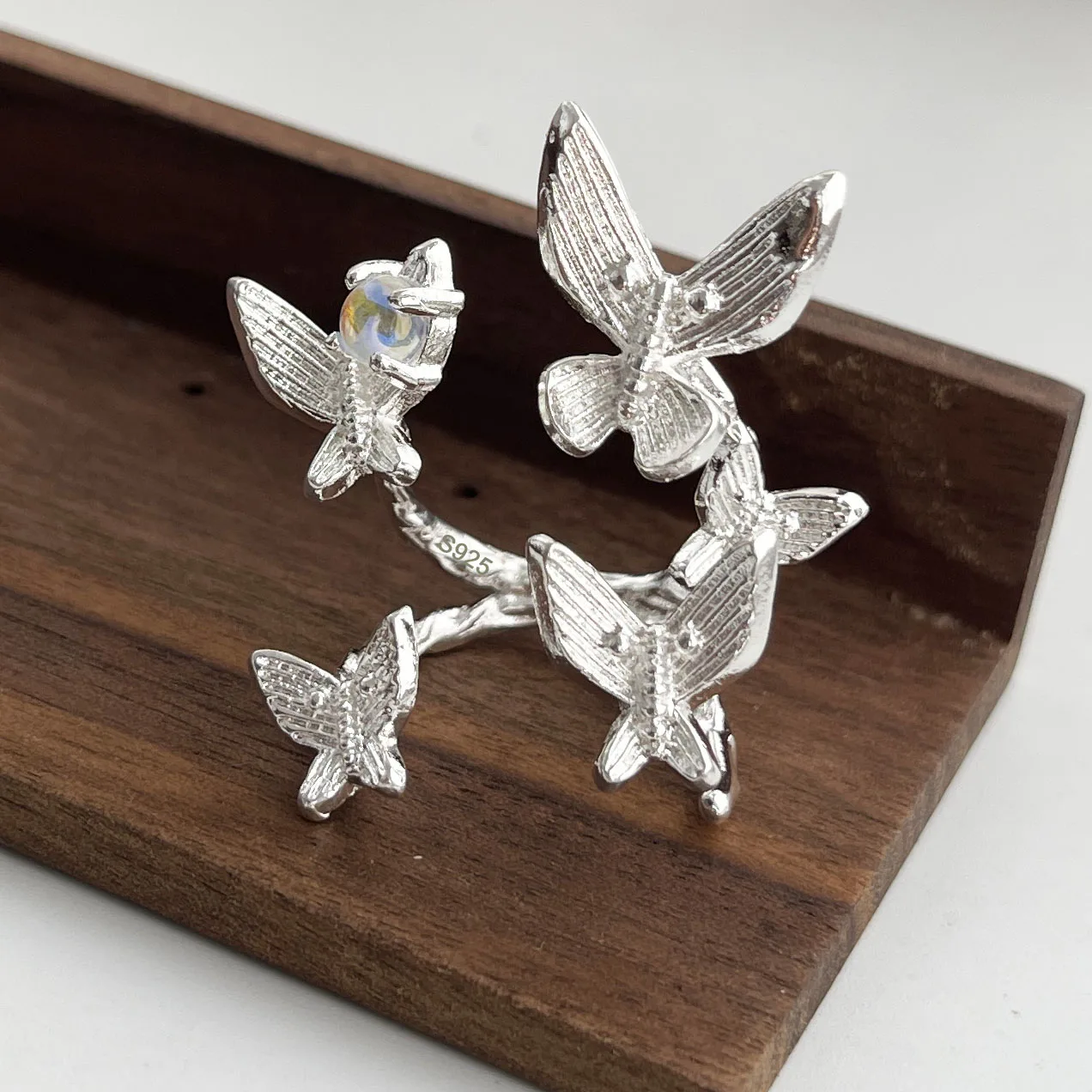 

Кольца из стерлингового серебра 925 пробы для женщин, минималистичный простой кольцо ручной работы с бабочкой и цирконом, ювелирные изделия, подарок, предотвращает аллергию