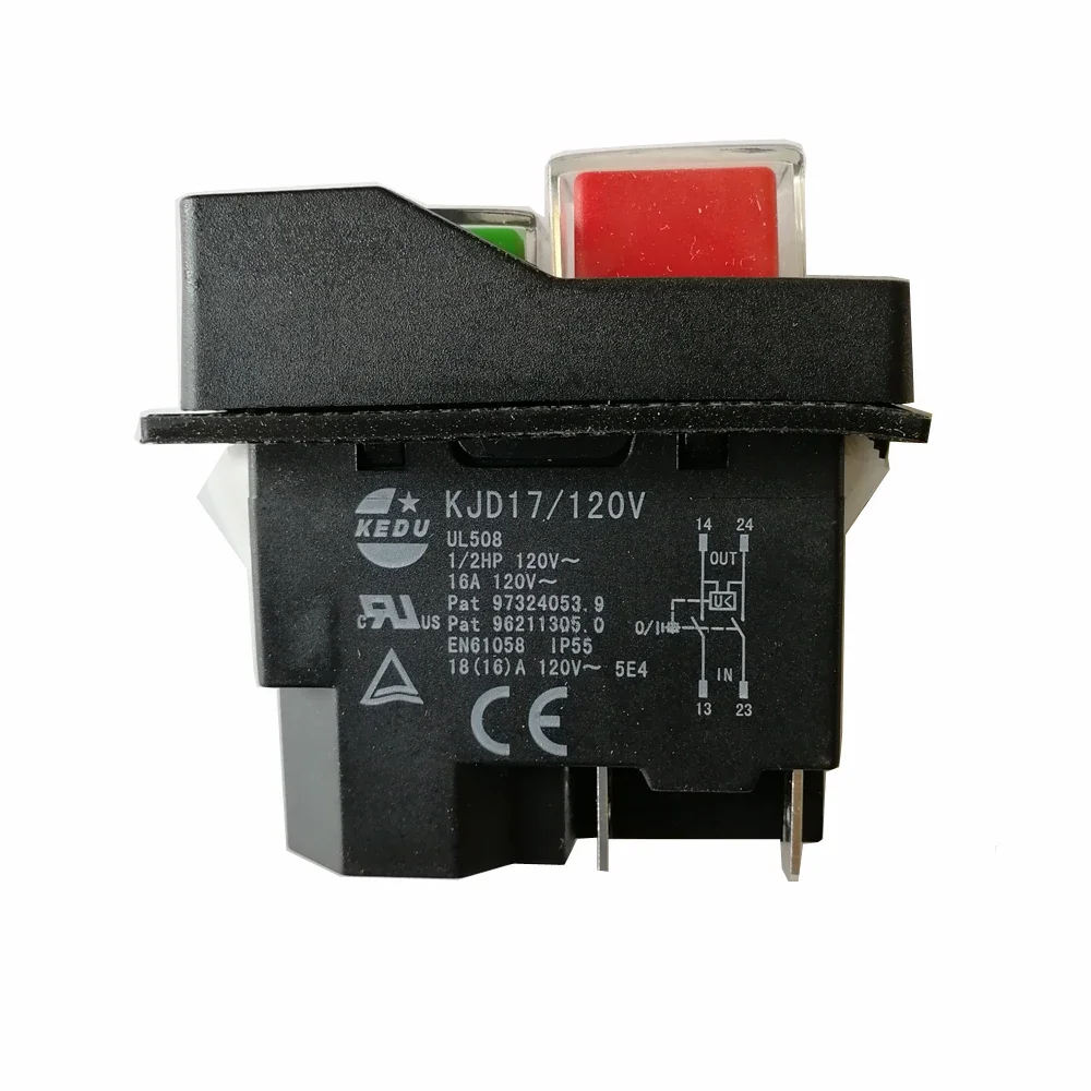 

KEDU KJD17/120V Waterproof Push Button Electromagnetic Switch 4 Pin 5 pin 16A Magnetic Power Tool Safety Switches for Machine