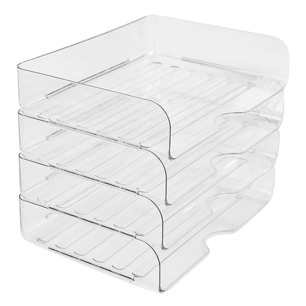 

Stackable Desktop Paper ganizer A4 File Storage Tray for Office Desk Stationery Miscellaneous Items Transparent Drawer