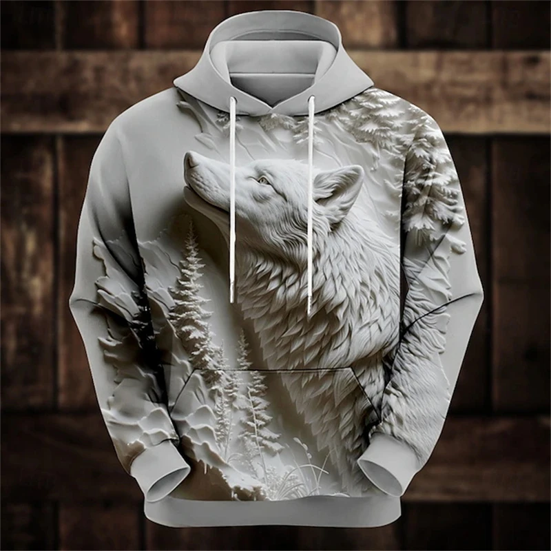 타이거 늑대 패턴 남녀공용 후드티, 스트리트웨어, 하라주쿠 Y2k 용수철, 힙팝 캐주얼 오버사이즈 스웻셔츠, 트렌디 3D