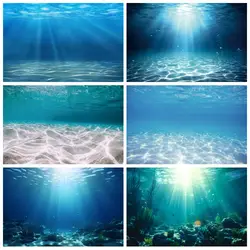 Underwater World Seabed Backdrop Ocean Undersea Sunlight Fish Coral Baby Birthday Aquarium Photography Background Photo Studio