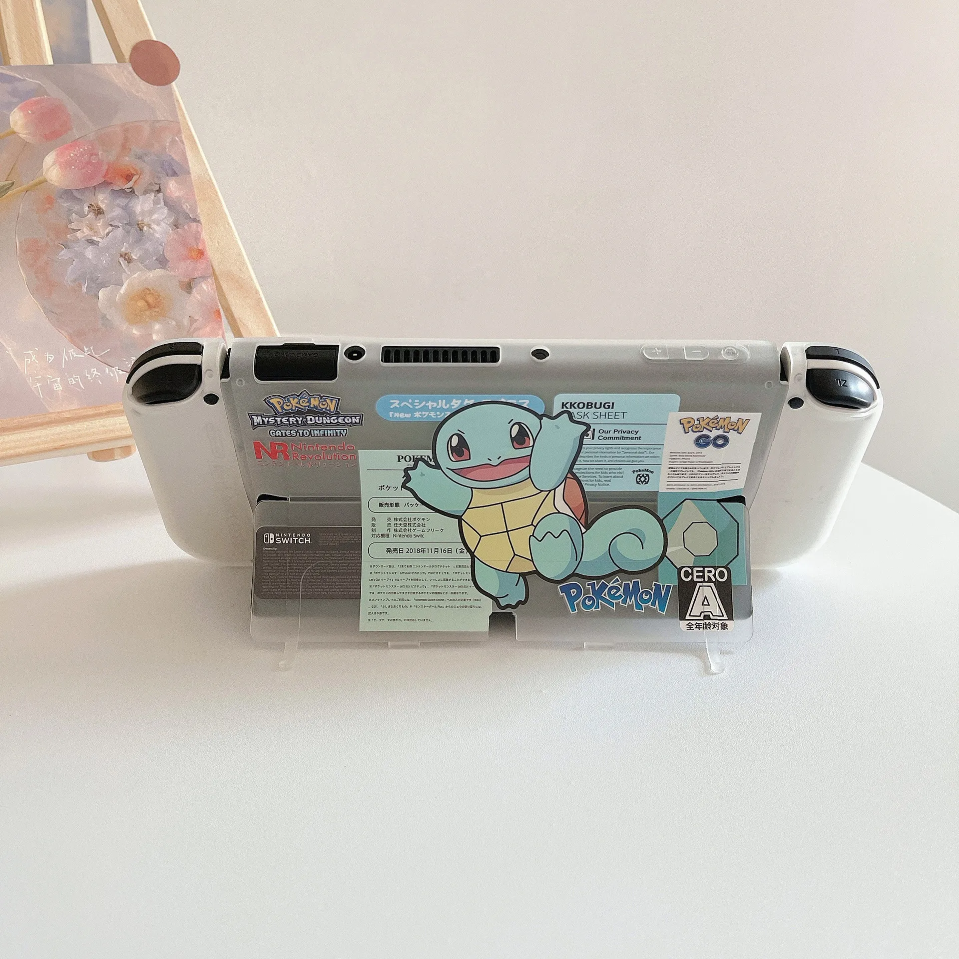 Carton Bulbasaur Squirtle for Nintendo Switch OLED transparent Case NS Console Joycon Controller Grip TPU Soft Cover