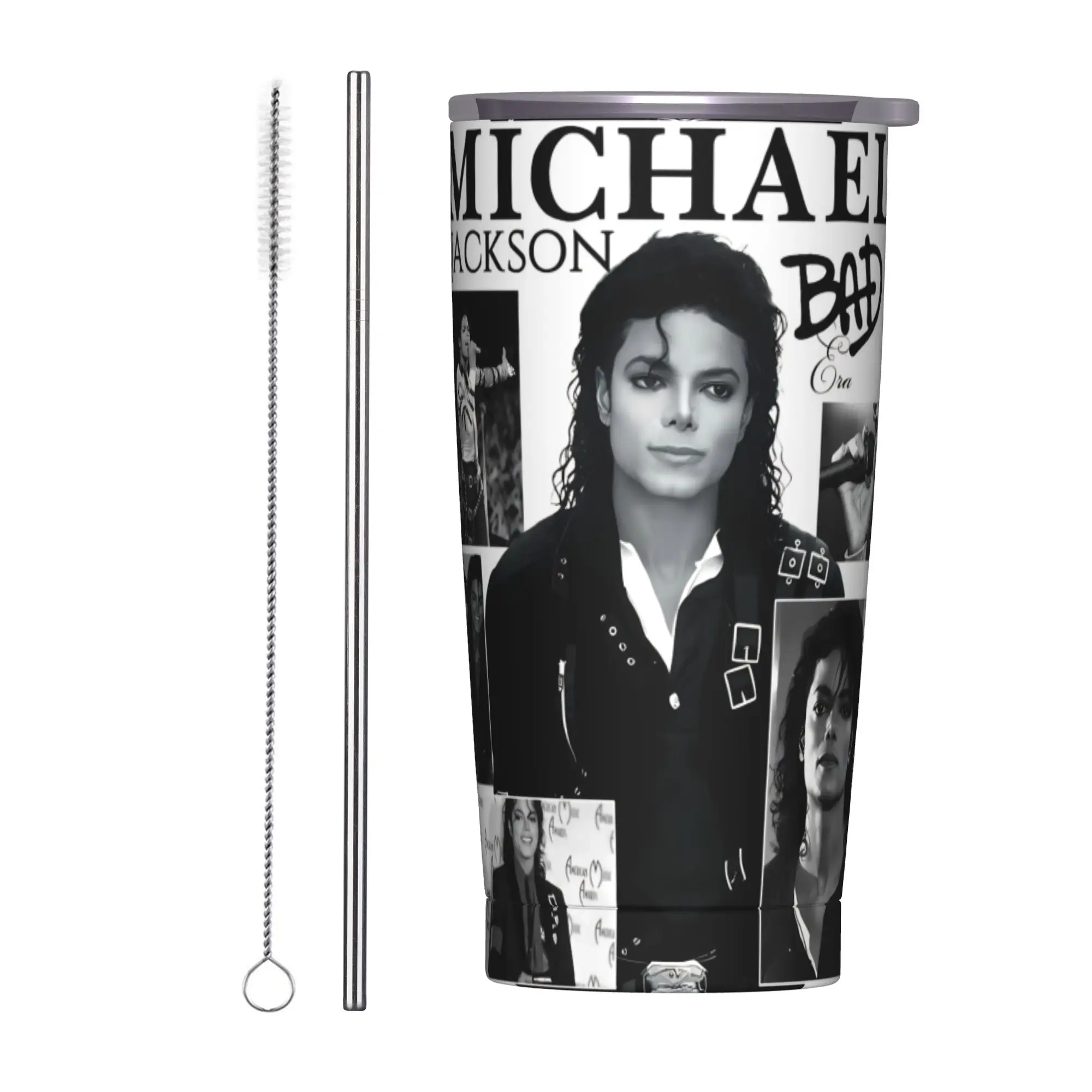 Singer Michael Jacksons MJ Tour 2026 Tumbler Vacuum Insulated  Coffee Cups with Lid Straw Travel Outdoor Mug Spill Proof 20oz