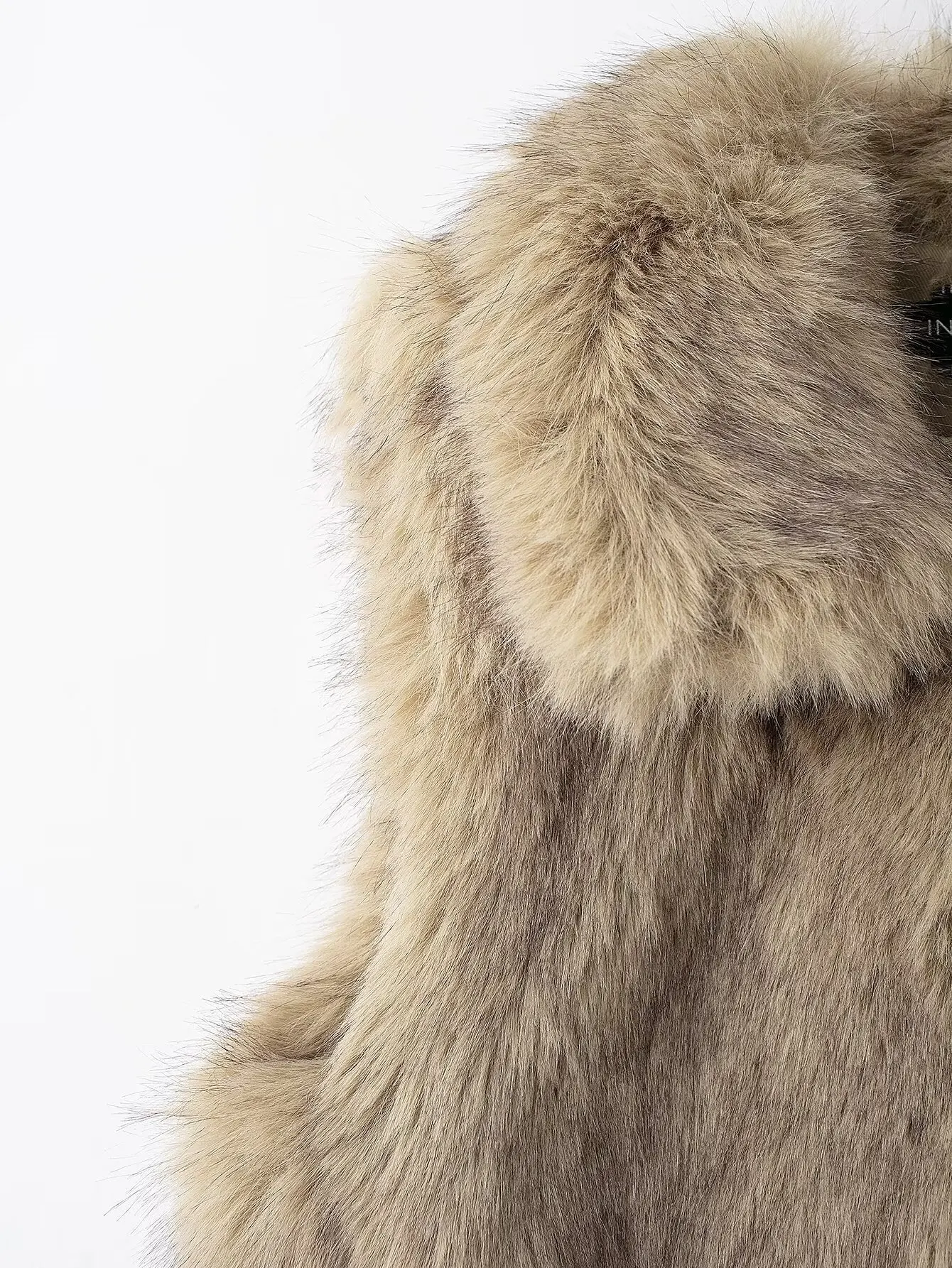 النساء الشتاء لينة الفراء سترة رقيق الدافئة معطف الفرو الاصطناعي أكمام بدوره إلى أسفل طوق معطف النمط الأوروبي شيك سترة أنيقة تحمل شعار لعبة البيسبول #6