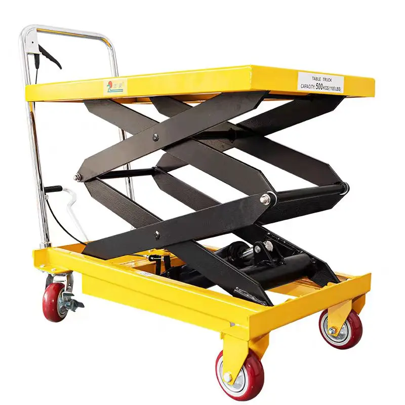 Separate Oil Cylinder 500kg Scissor Lift Table1.5m Height Lifting Portable Hydraulic Hand Lifting Trolley