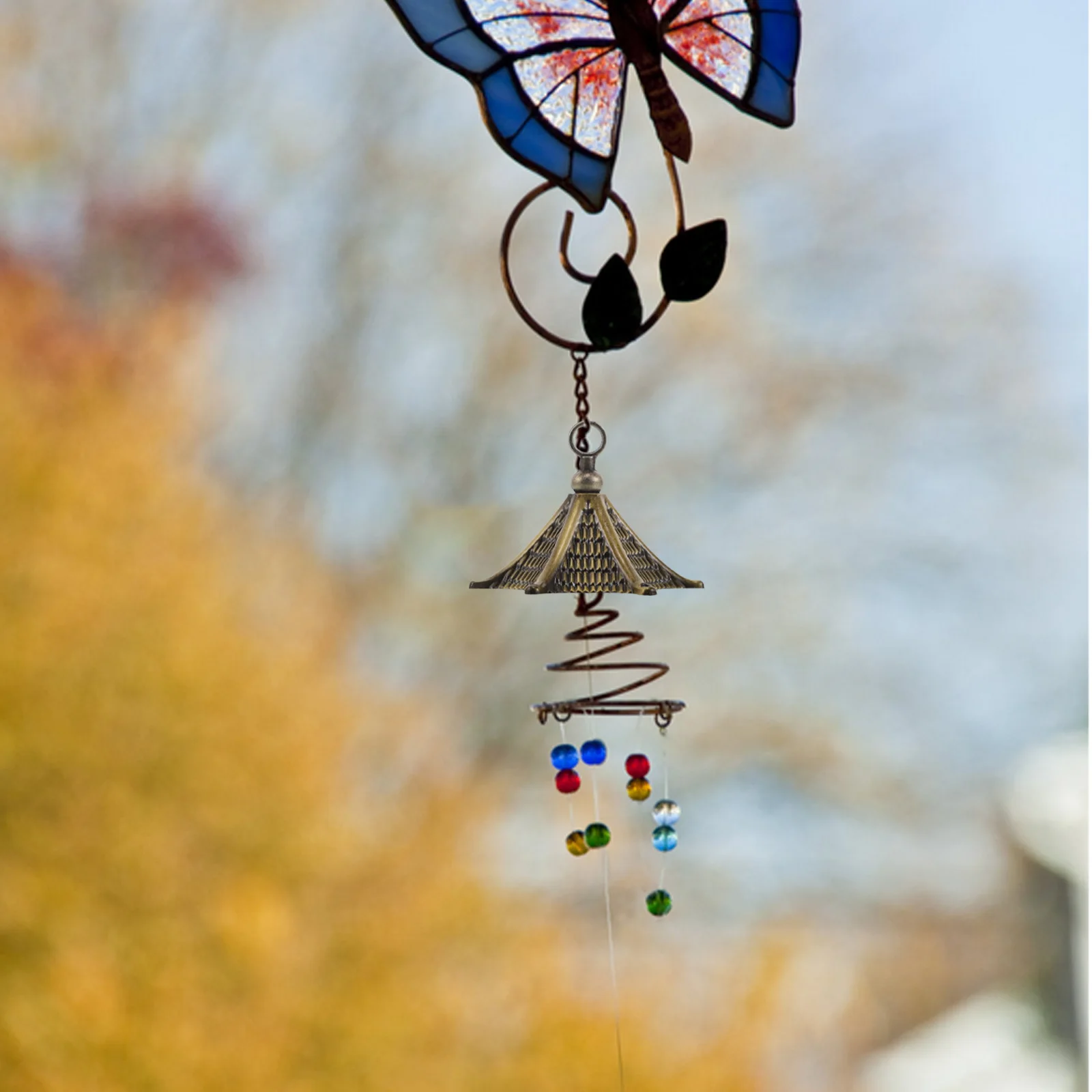 

4Sets Copper Wind Chime Replacement Caps Vintage Metal Wind Bell Tops DIY Craft Decorative Parts Accessories Outdoor