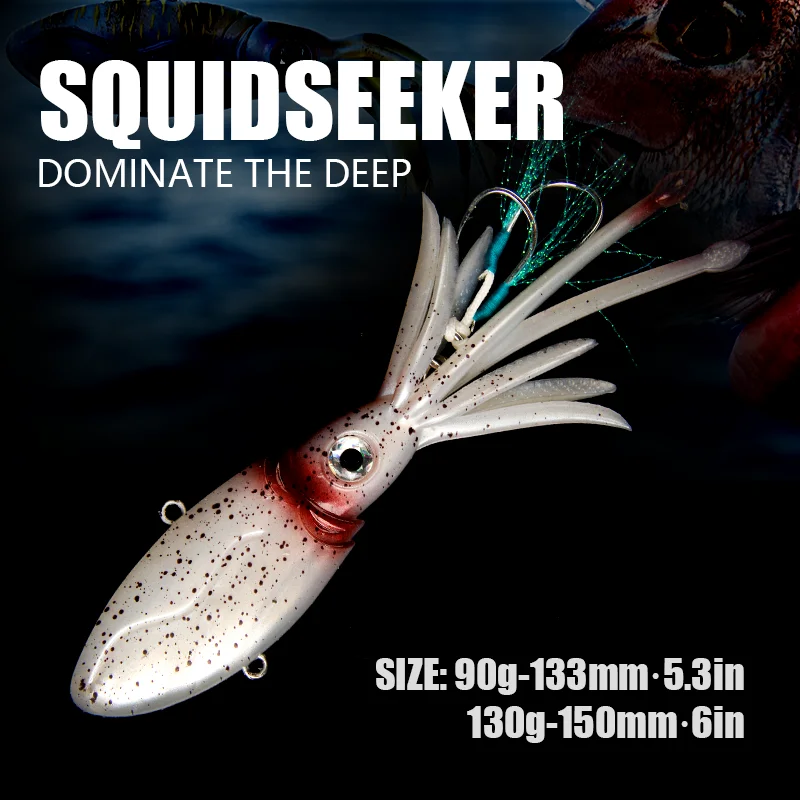 

90g 130g Luminous UV TPR Octopus Squid Skirt Sea Saltwater With Assist Hook Jigging Fishing Soft Lures Bait