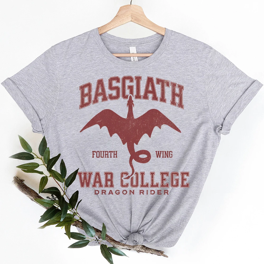 Basgiath War College Shirt‘s Fourth Wing Dragon Rider Women's Clothing  Fantasy Reader T-Shirts Rebecca Yarros Women Clothes Tee