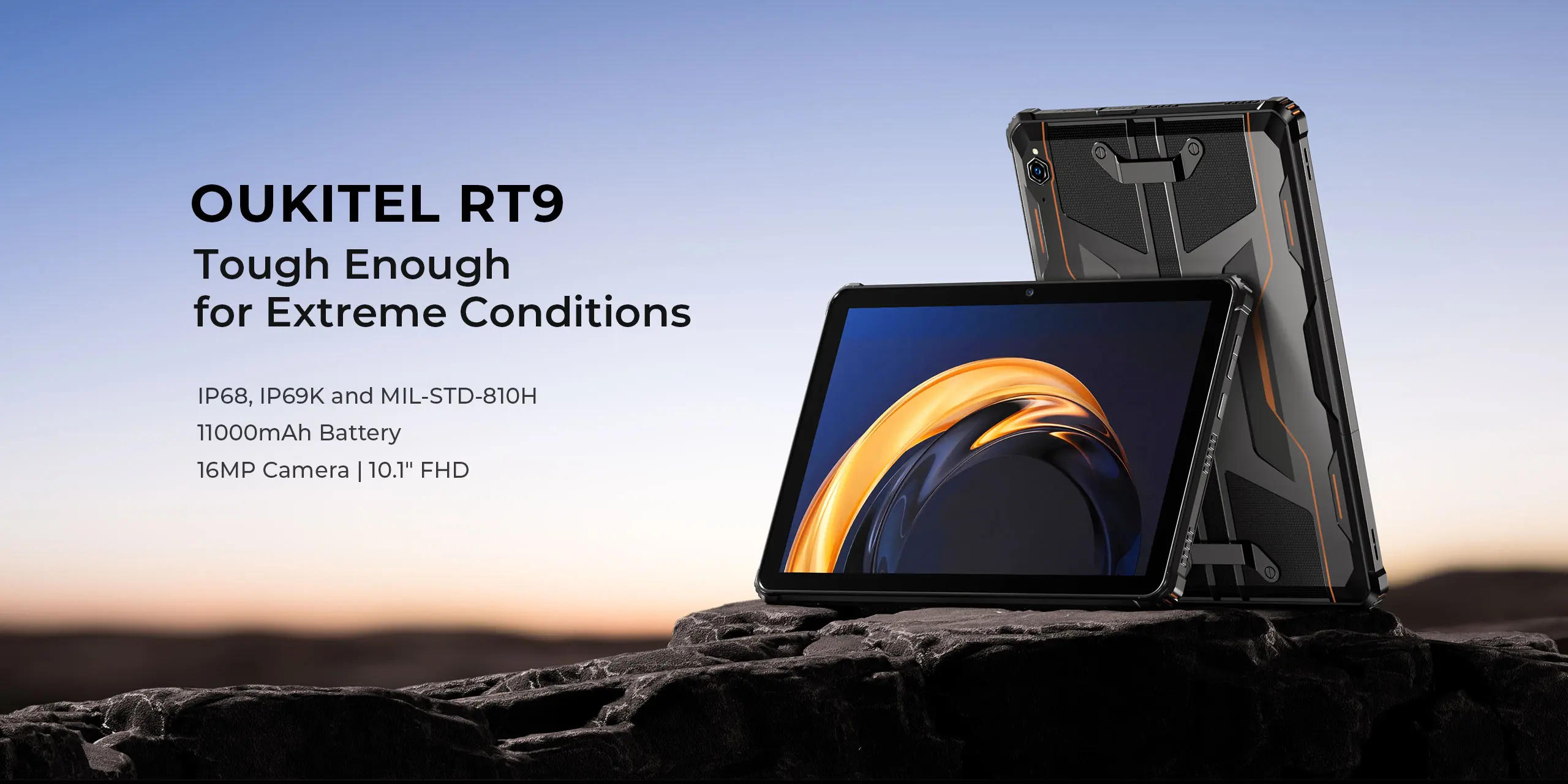 Oukitel RT9 10.1" HD Display Rugged Tablet 11000mAh Battery 24GB RAM 256GB ROM Rugged Table Android 14.0 Tablet PC
