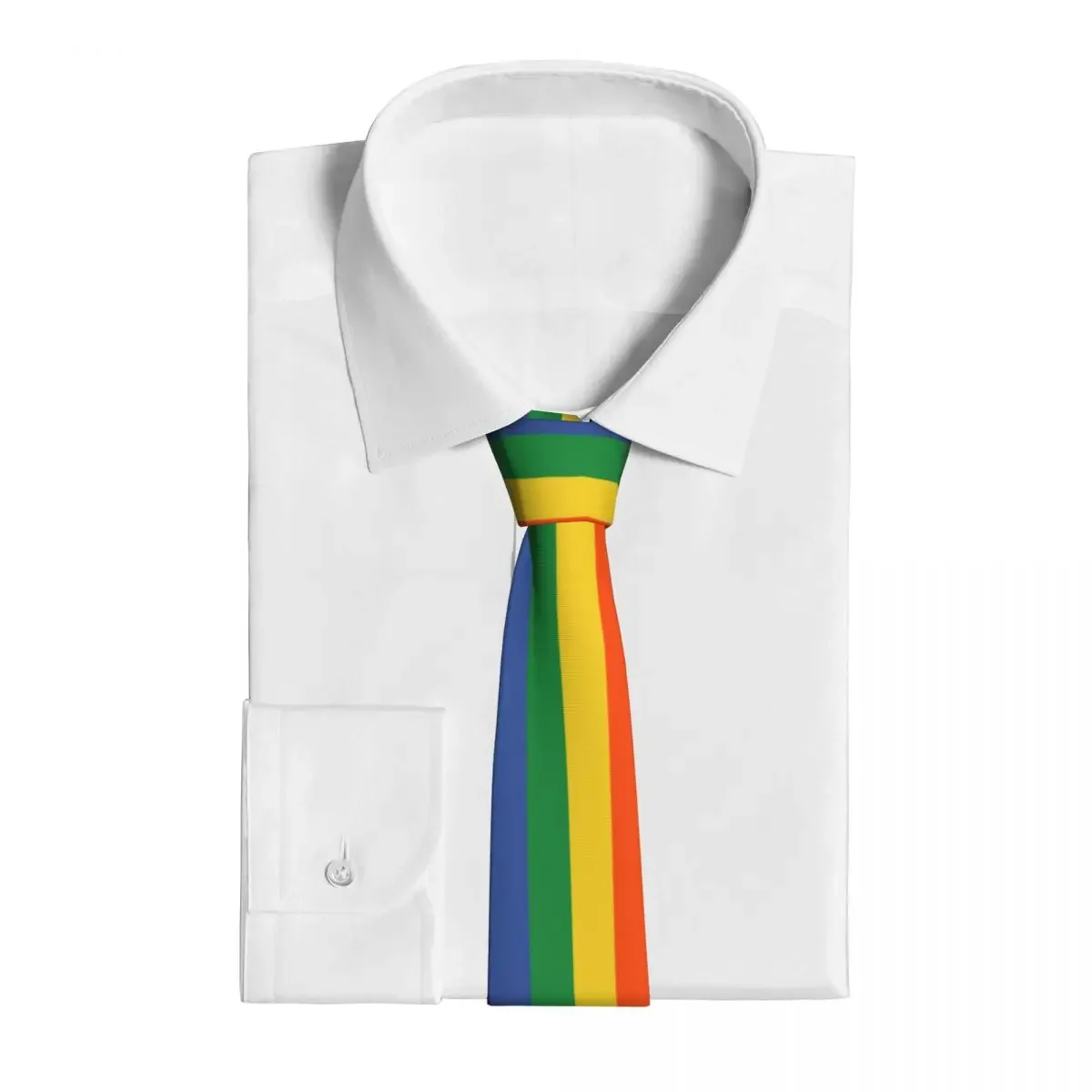 LGBT Pride Necktie Unisex Silk Polyester 8 cm Wide Gay Rainbow Bisexual Lesbian Queer Asexual Neck Ties for Mens Gift