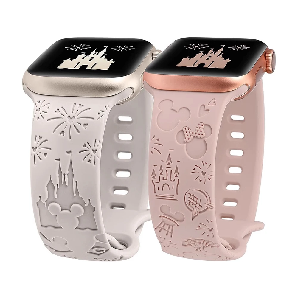 Strap For Apple Watch Band 45mm 44mm 42mm 46mm 49mm 41 40 Engraved Silicone Bracelet Correa iWatch Series 11 10 8 9 7 SE 6 Ultra