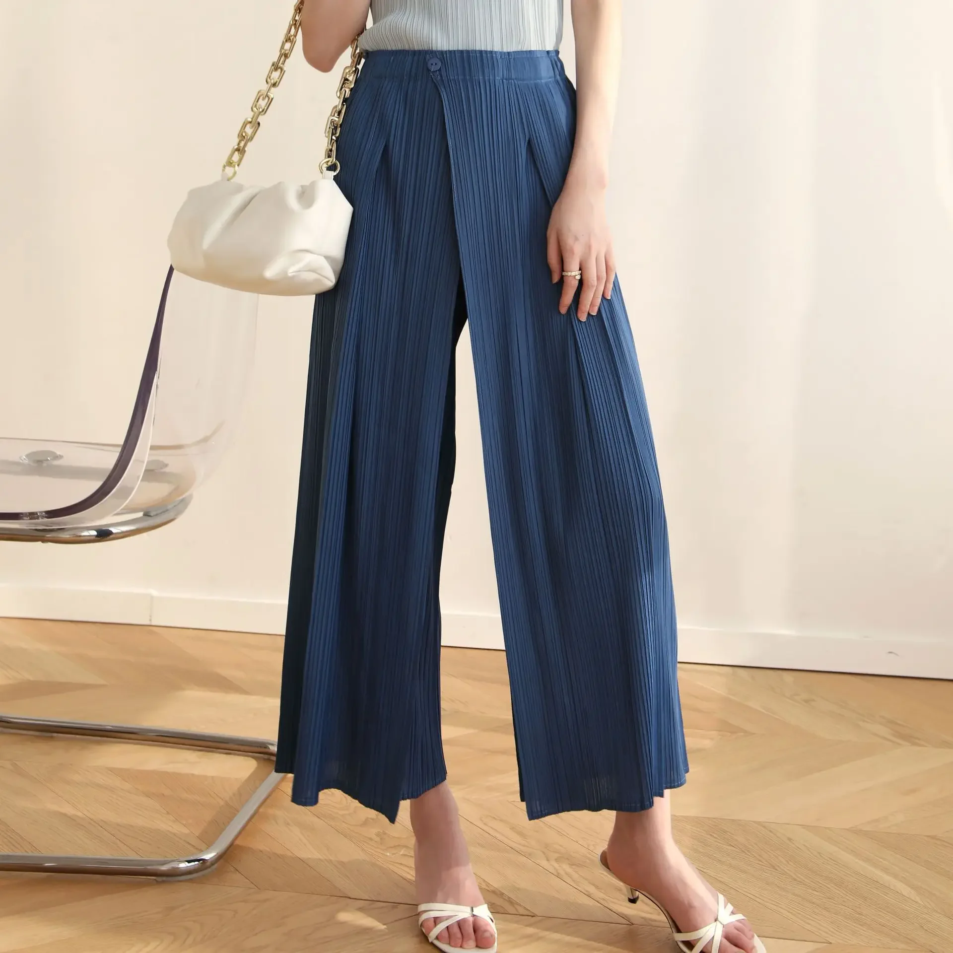 Pleats Pleated Casual Pants 2025 Autumn Spring Summer High-end Designer Models Versatile Solid Casual Pants Wide-legged Pants