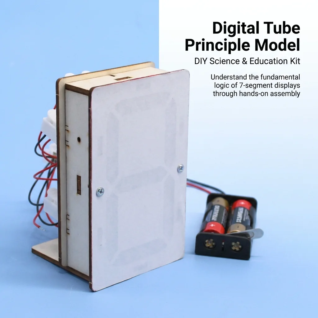 DIY Digital Display Tube Principle Model Wooden Science Experiment Kit Physics Educational Teaching Aid Student Handmade STEM