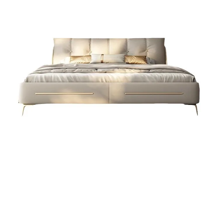 

Leather art bed Italian light luxury master bedroom 2 meters wedding bed 1.8 meters
