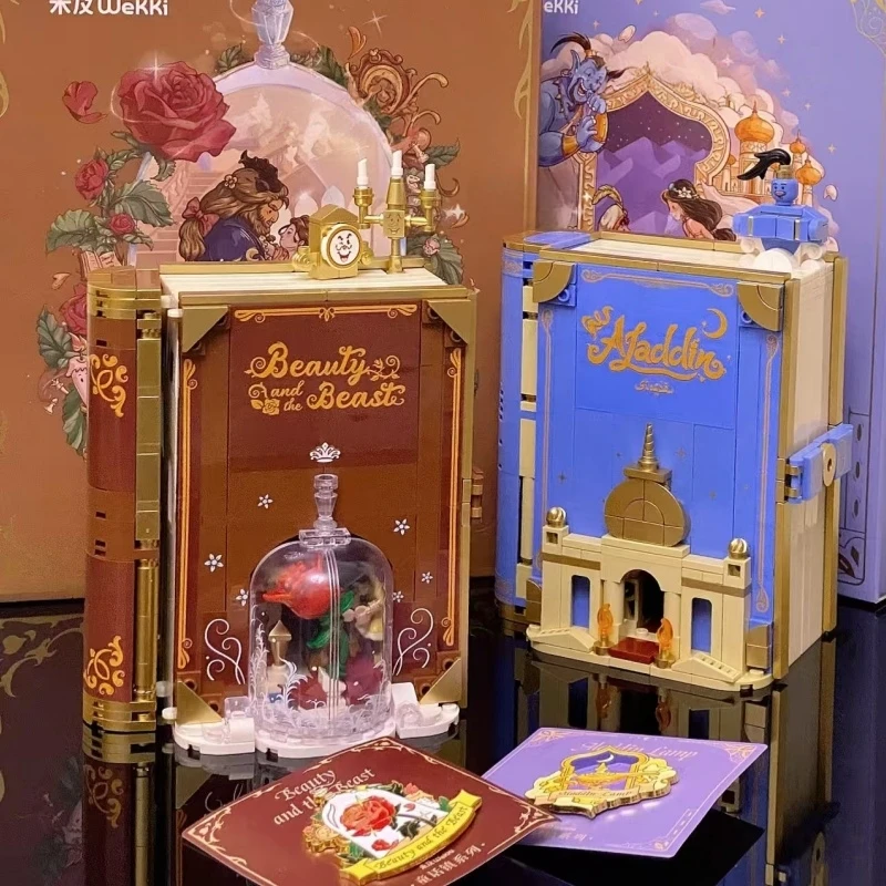WeKKI Beauty and The Beast Fairy Tale Book Building Blocks Rapunzel Treasure Box Alice Toys Splicing Model Ornaments Gifts view 3